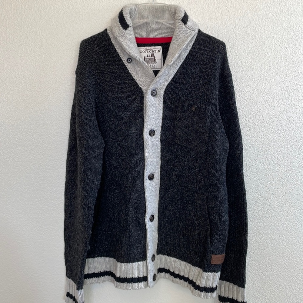 Roots Cabin Wool Blend Canadian Cardigan XL